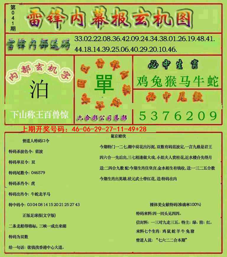 041期雷锋玄机报[图]