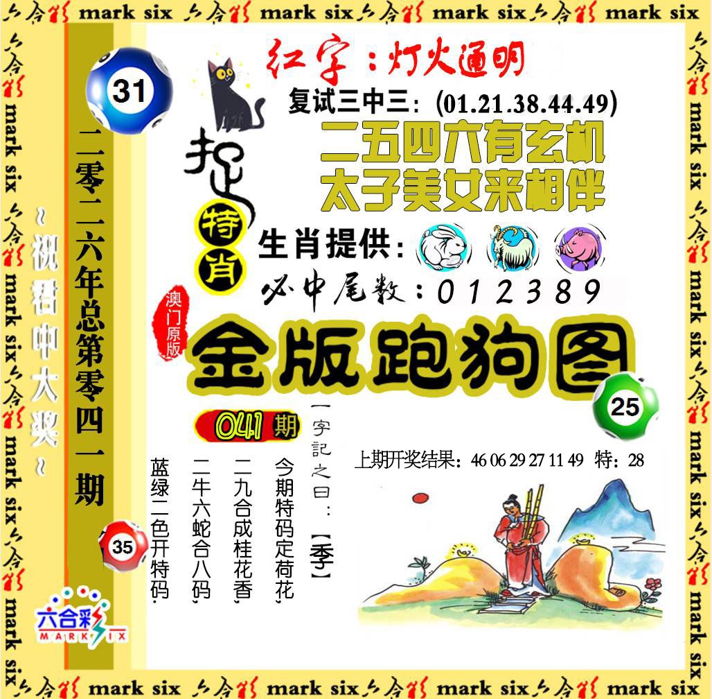 041期金版跑狗图[图]