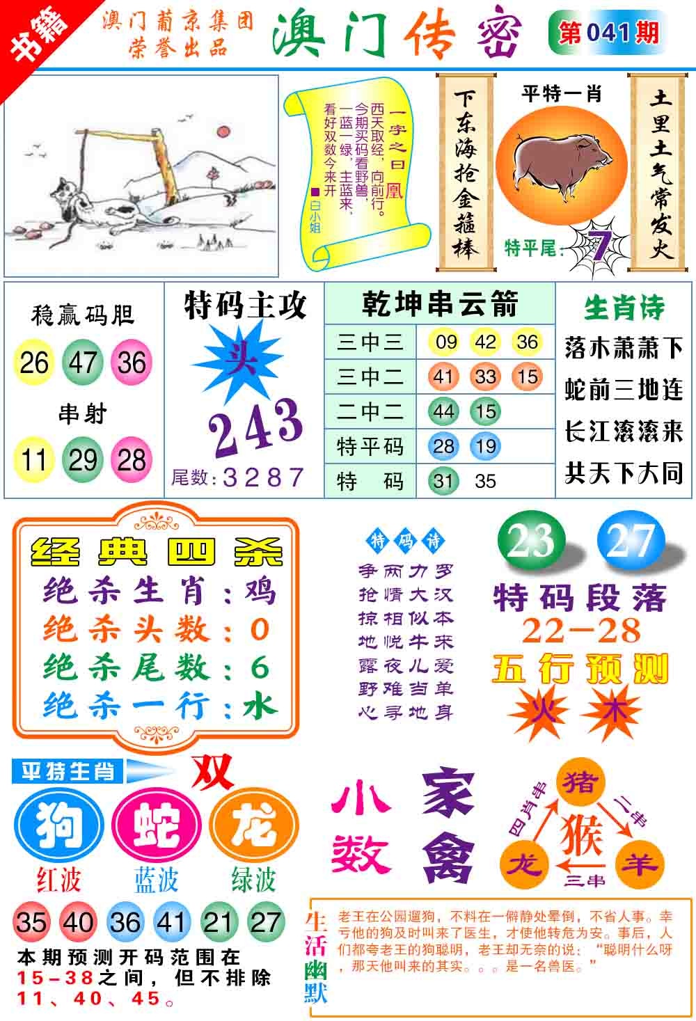 041期澳门传密心水[图]