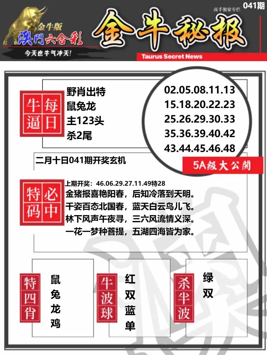 041期金牛秘报A[图]